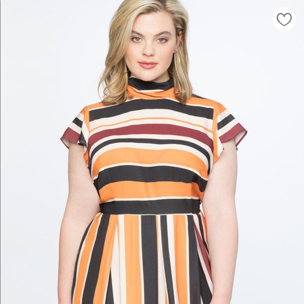 ELOQUII Stripe Dress with tie